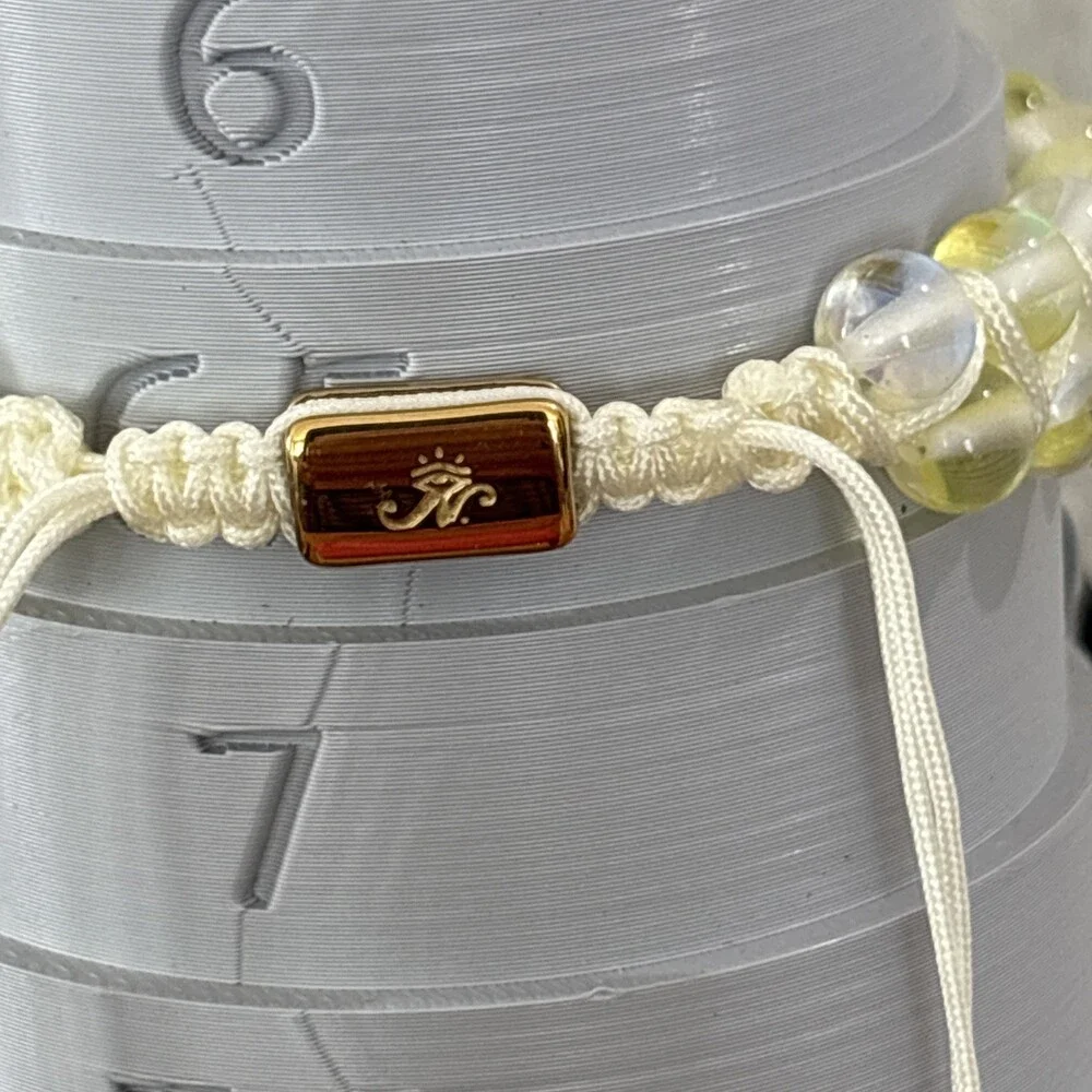 NOGU Double Mermaid Glass Beaded Women's Bracelet Pale Yellow Aurora Adjustable